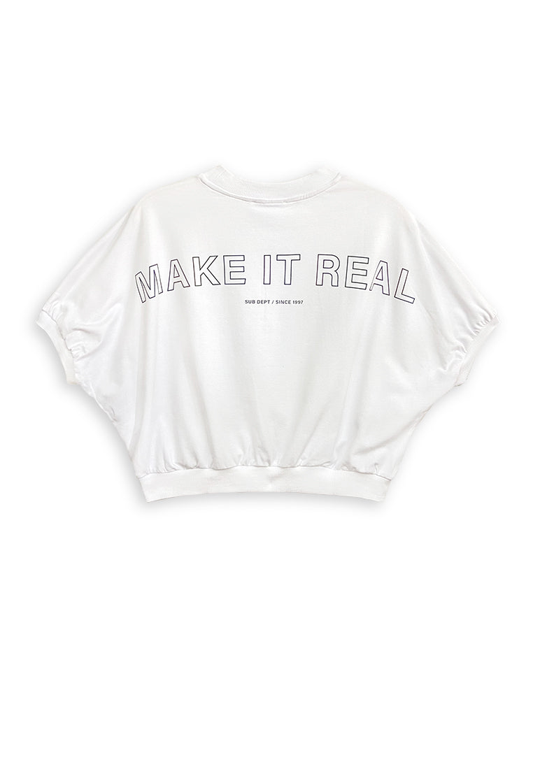 Women Cropped Fashion Tee - White - 510082