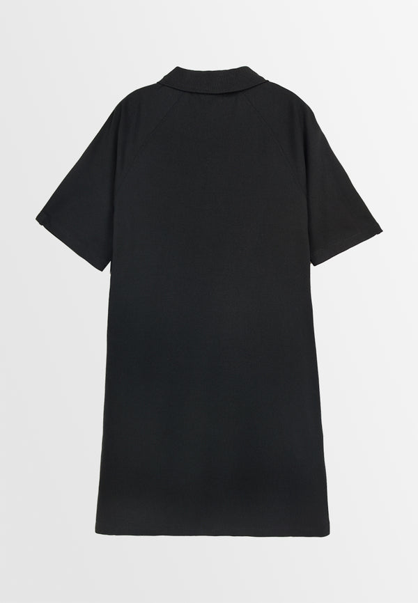 Women Polo T-Dress - Black - 310211