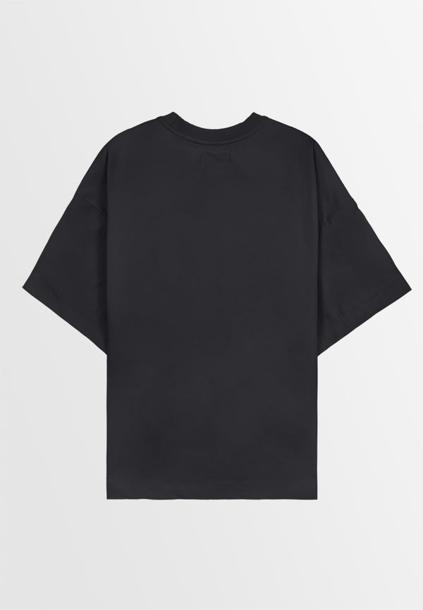 Men Oversized Short-Sleeve Fashion Tee - Black - 410084