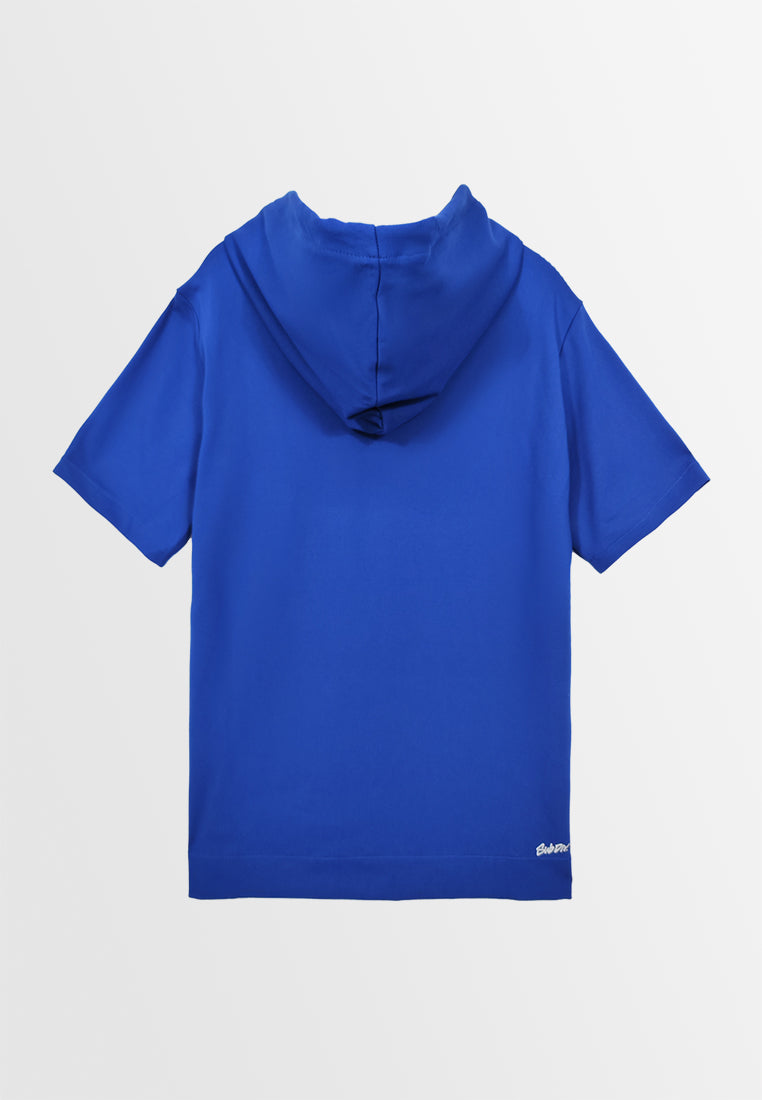 Men Short-Sleeve Sweatshirt Hoodie - Blue - M3M845