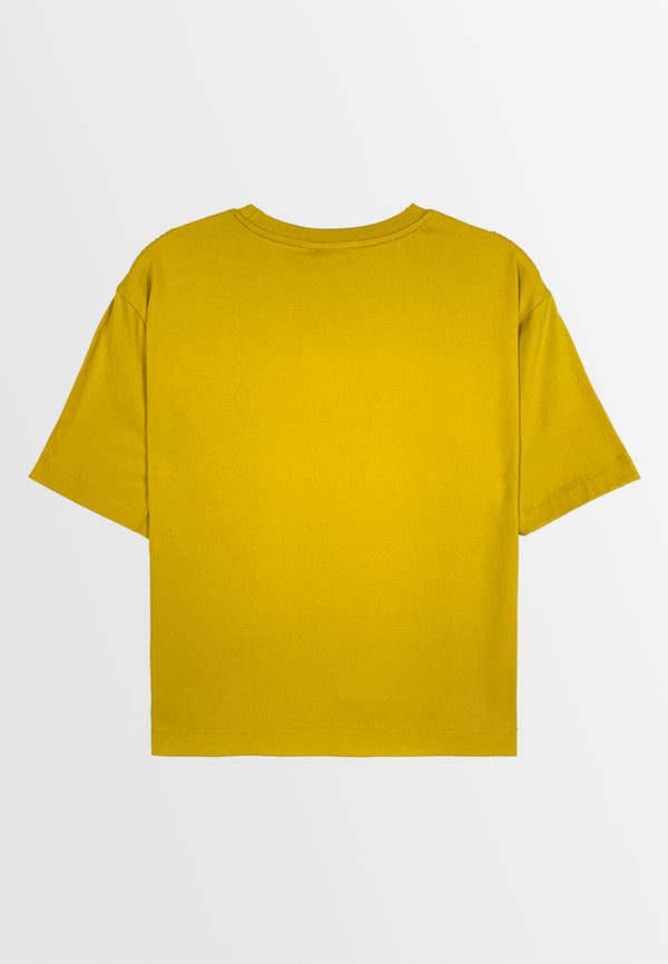 Women Short-Sleeve Fashion Tee - Yellow - 410037