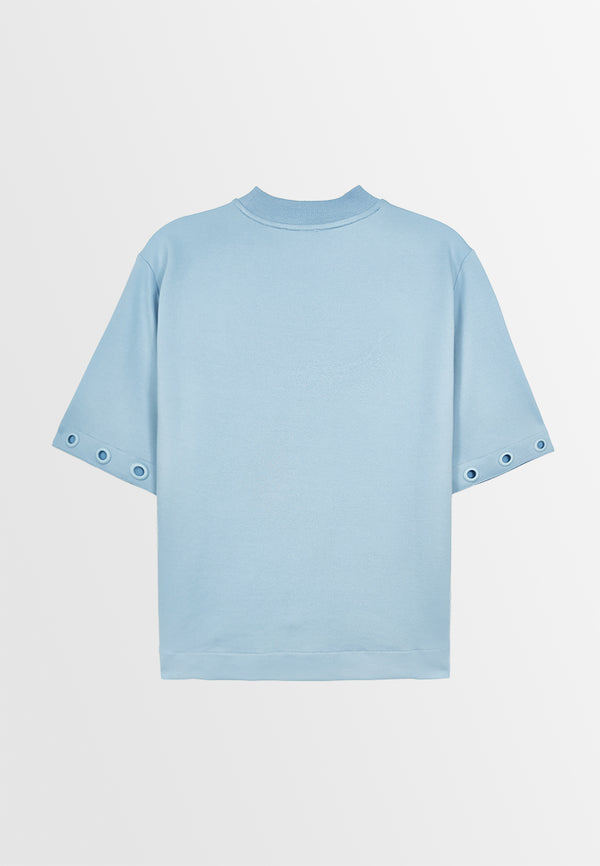 Women Short-Sleeve Sweatshirt - Blue - 410072