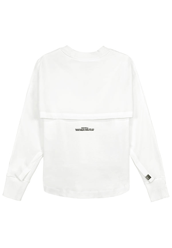 Women Oversized Long-Sleeve Sweatshirt - White - 410074