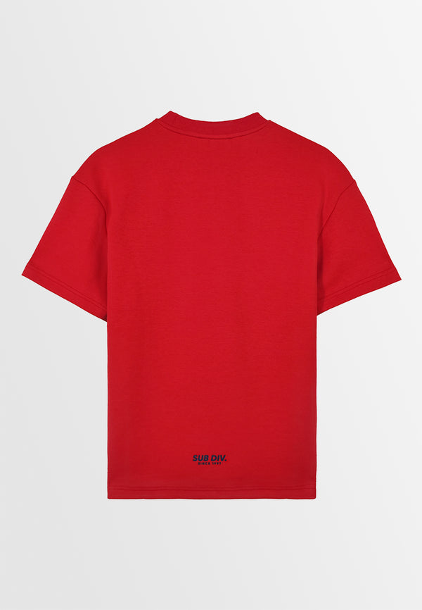 Men Short-Sleeve Fashion Tee - Red - 410033