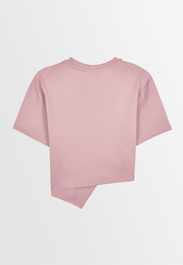 Women Short-Sleeve Fashion Tee - Pink - 410044