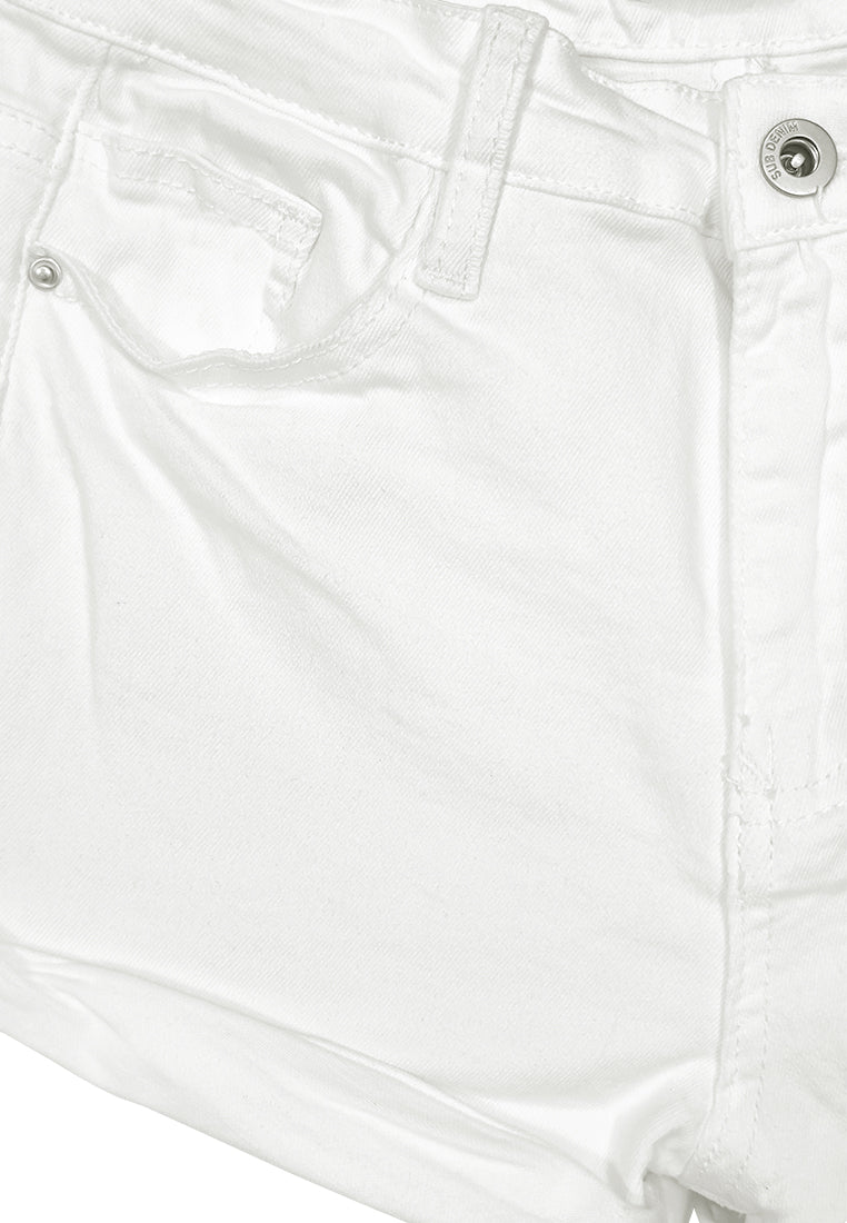 Women Short Jeans White 310062 SUB Apparel Online Store