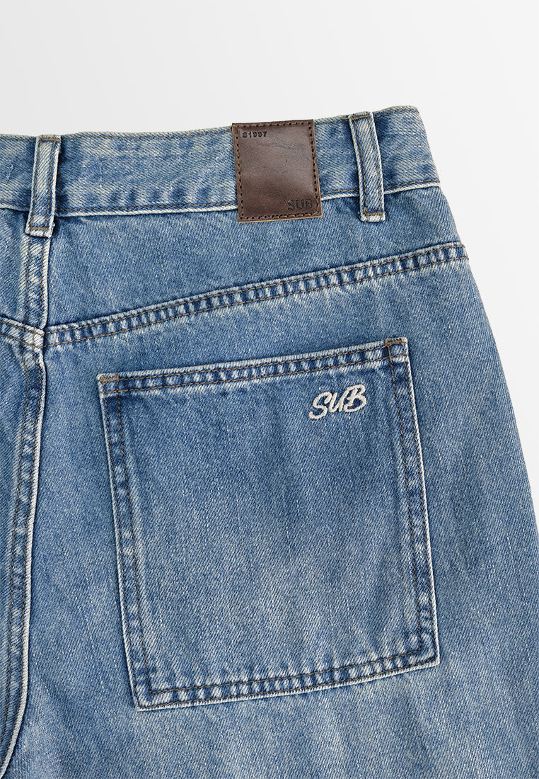 Women Mom Fit Long Jeans - Blue - 610412