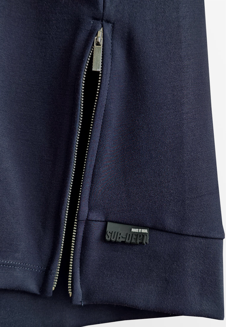 Women T-Shirt Midi Dress - Navy - 510274