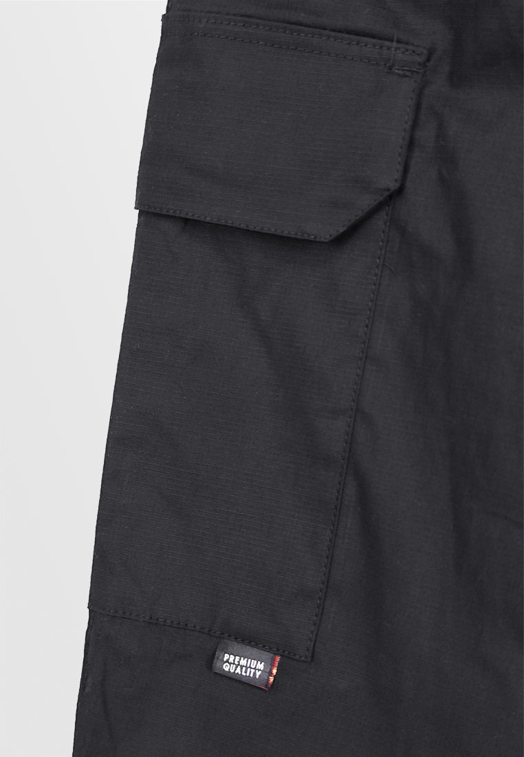 Men Long Cargo Pants - Black - 410092