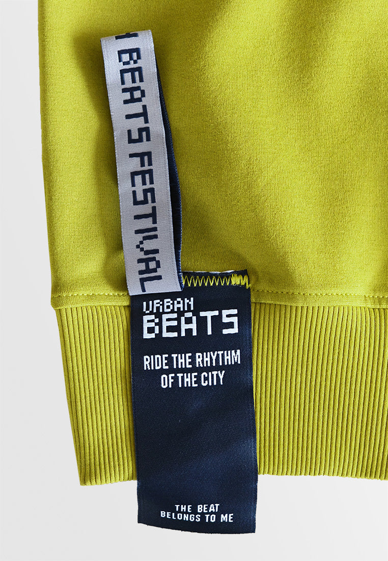 Men Oversized Long-Sleeve Sweatshirt - Yellow - 510253