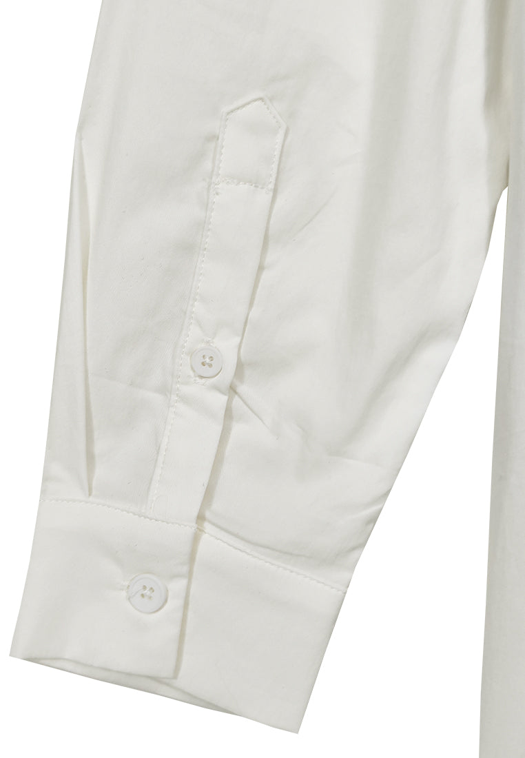 Men Oversized Long-Sleeve Shirt - White - H2M645