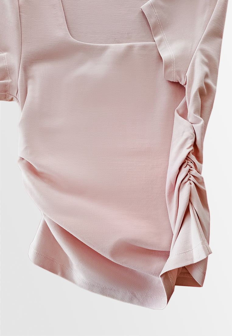 Women Short-Sleeve Basic Tee - Pink - 510055