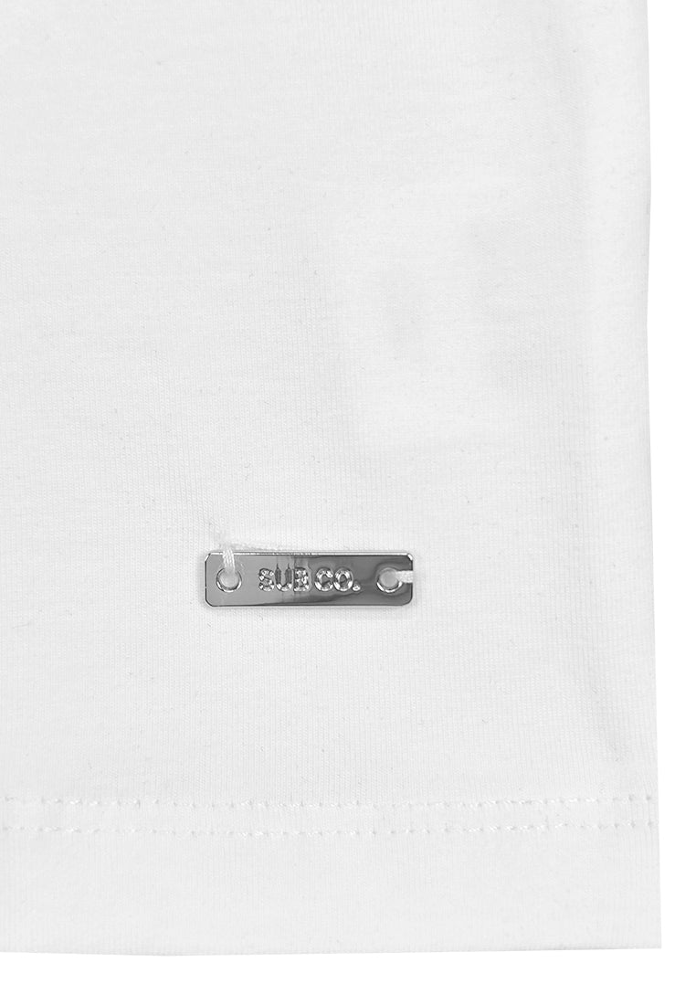 Women Short-Sleeve Crop Top Tee - White - 410023
