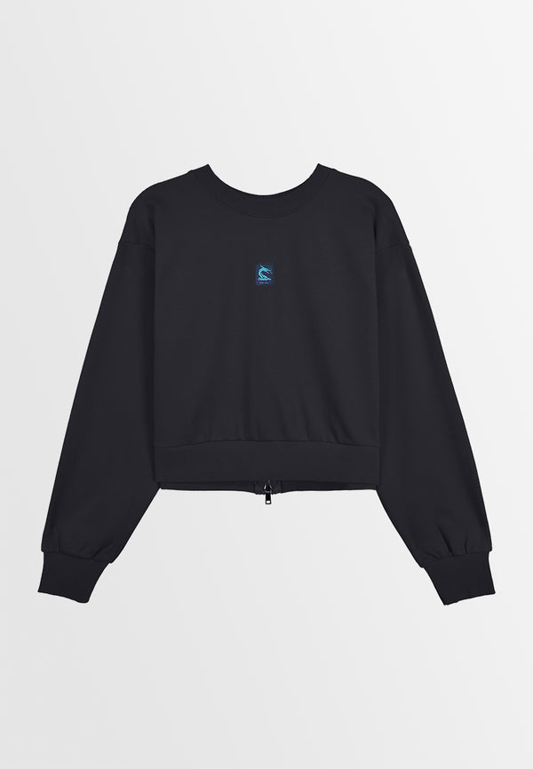 Women Long-Sleeve Sweatshirt - Black - 410003
