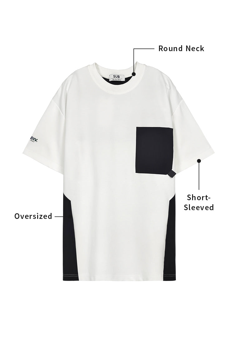 Men Oversized Short-Sleeve Fashion Tee - White - 310174