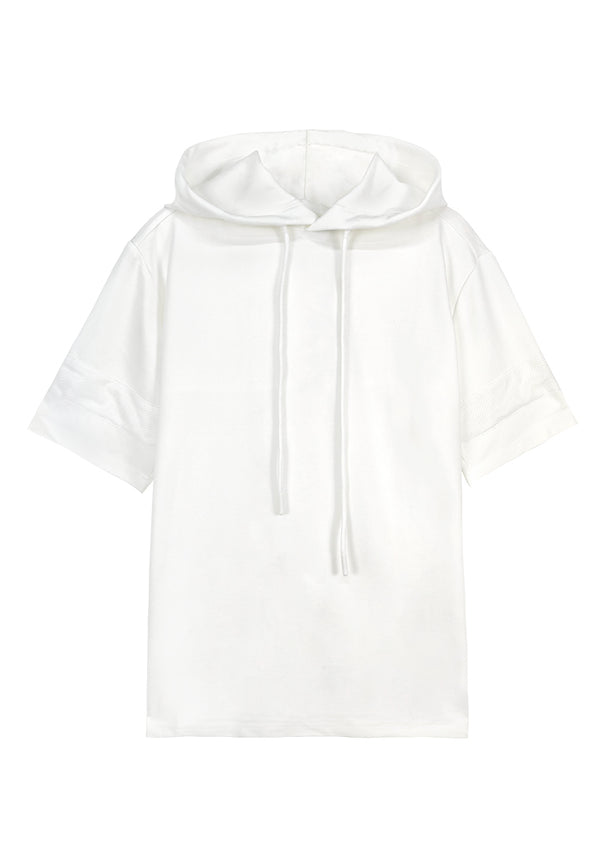 Men Short-Sleeve Sweatshirt Hoodie - White - 310103