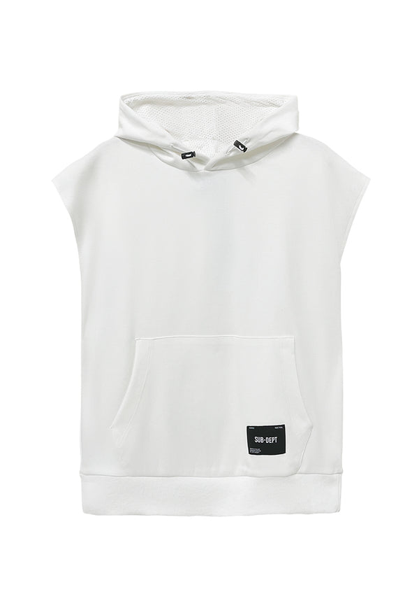 Men Sleeveness Sweatshirt Hoodie - White - S3M760