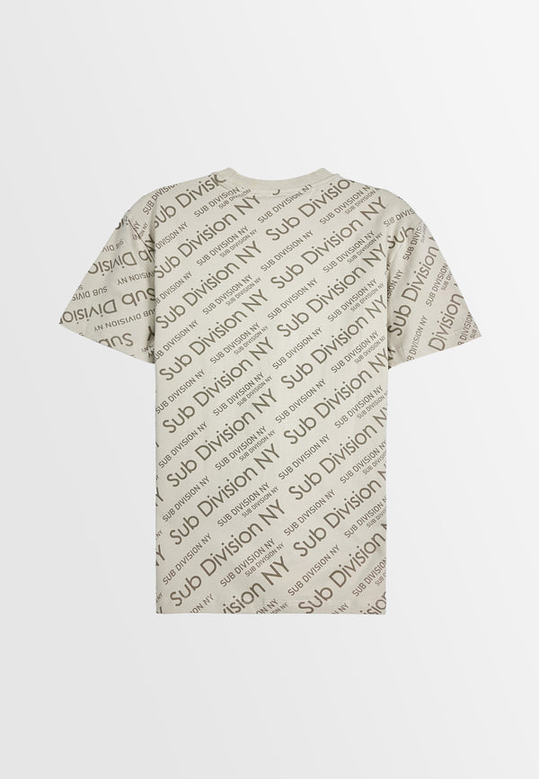 Men Short-Sleeve Graphic Tee - Khaki - 310093