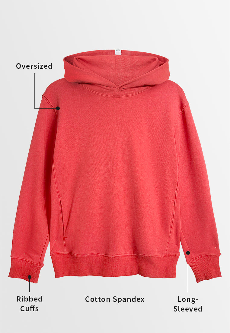 Men Long-Sleeve Oversized Sweatshirt Hoodies - Dark Orange - M3M900