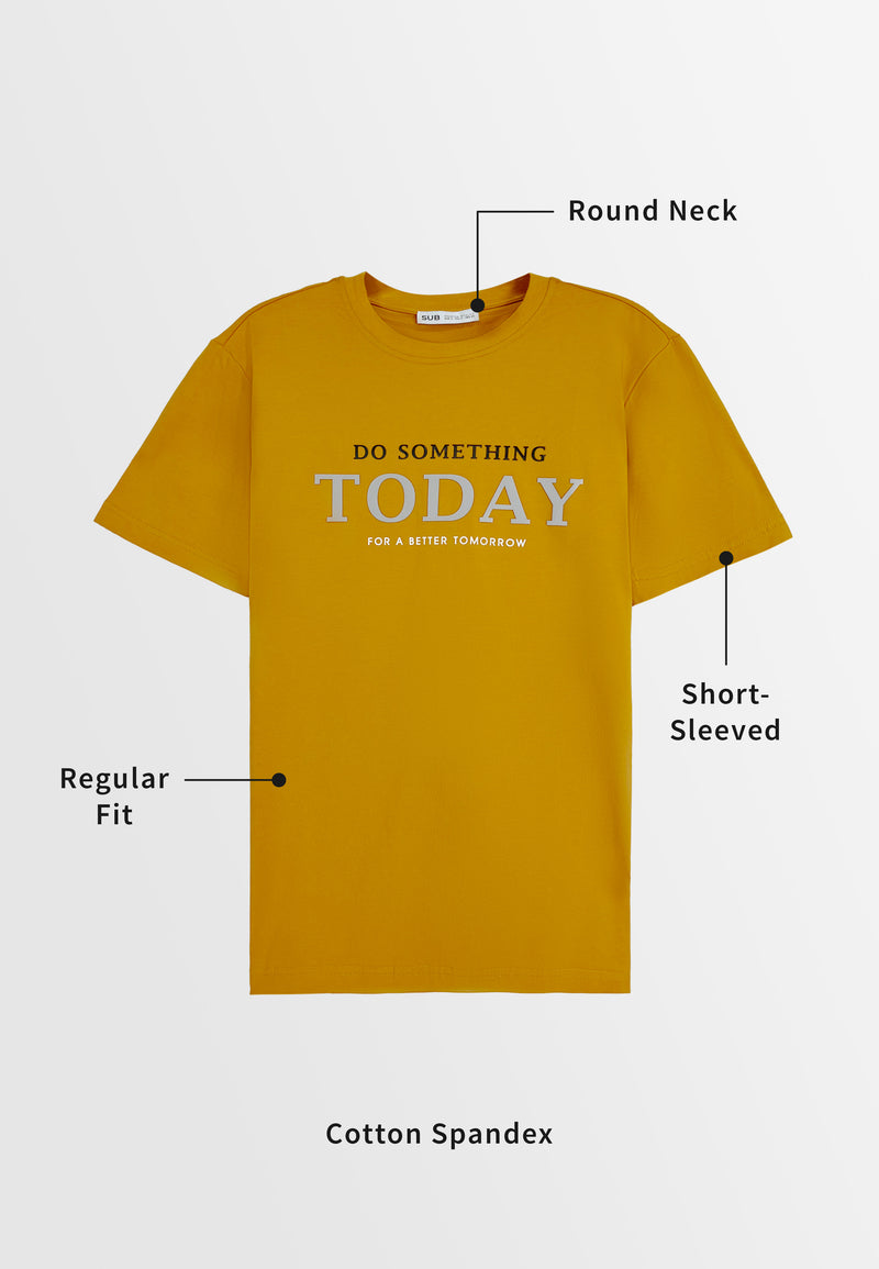 Men Short-Sleeve Graphic Tee - Dark Yellow - 310094