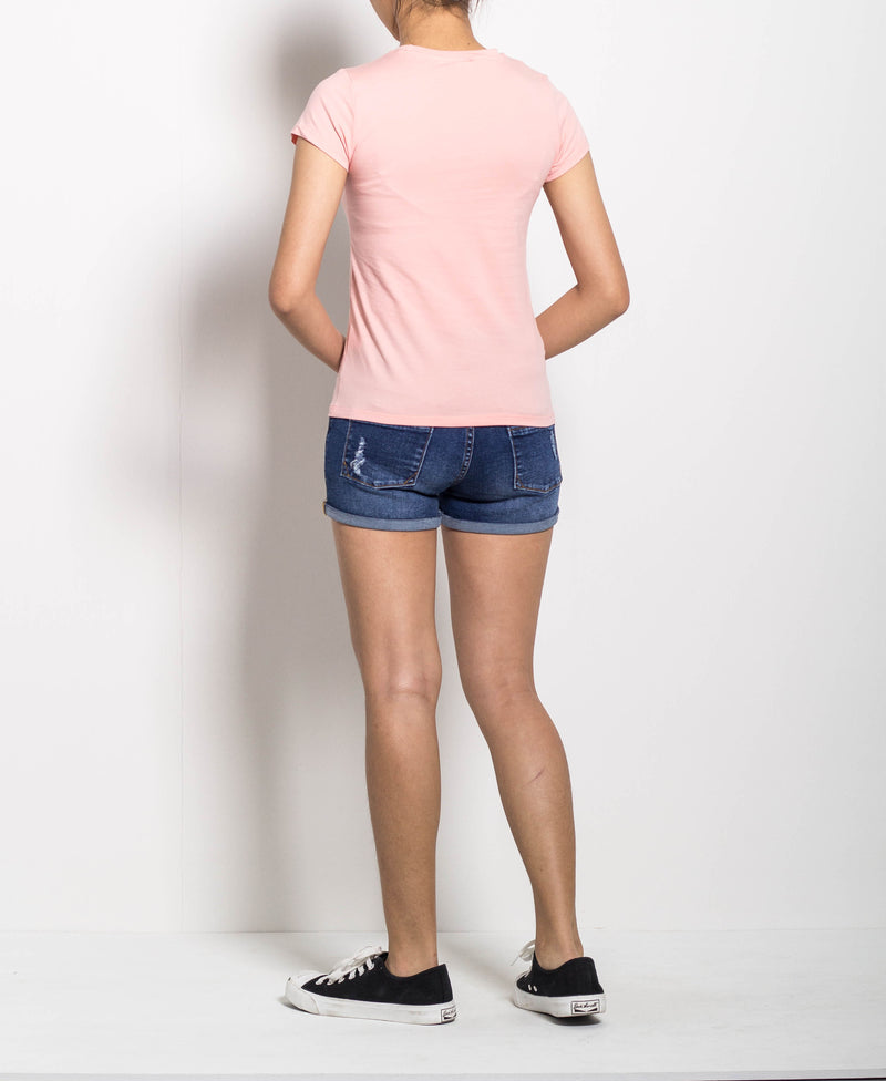 Women Short-Sleeve Graphic Tee - Pink - H0W777