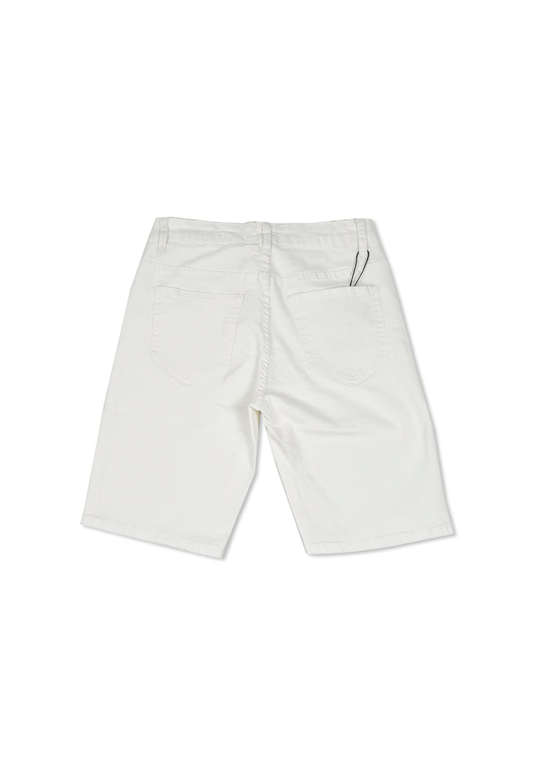 Men Denim Bermuda Shorts - White - M1M058