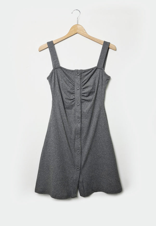 Women Strap Bodycon Dress - Grey - F1W176