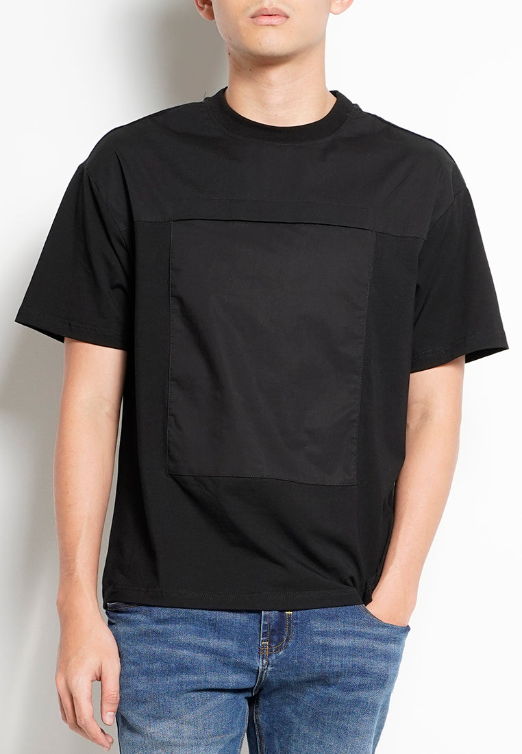 Men Short-Sleeve Pocket Fashion Tee - Black - H0M730