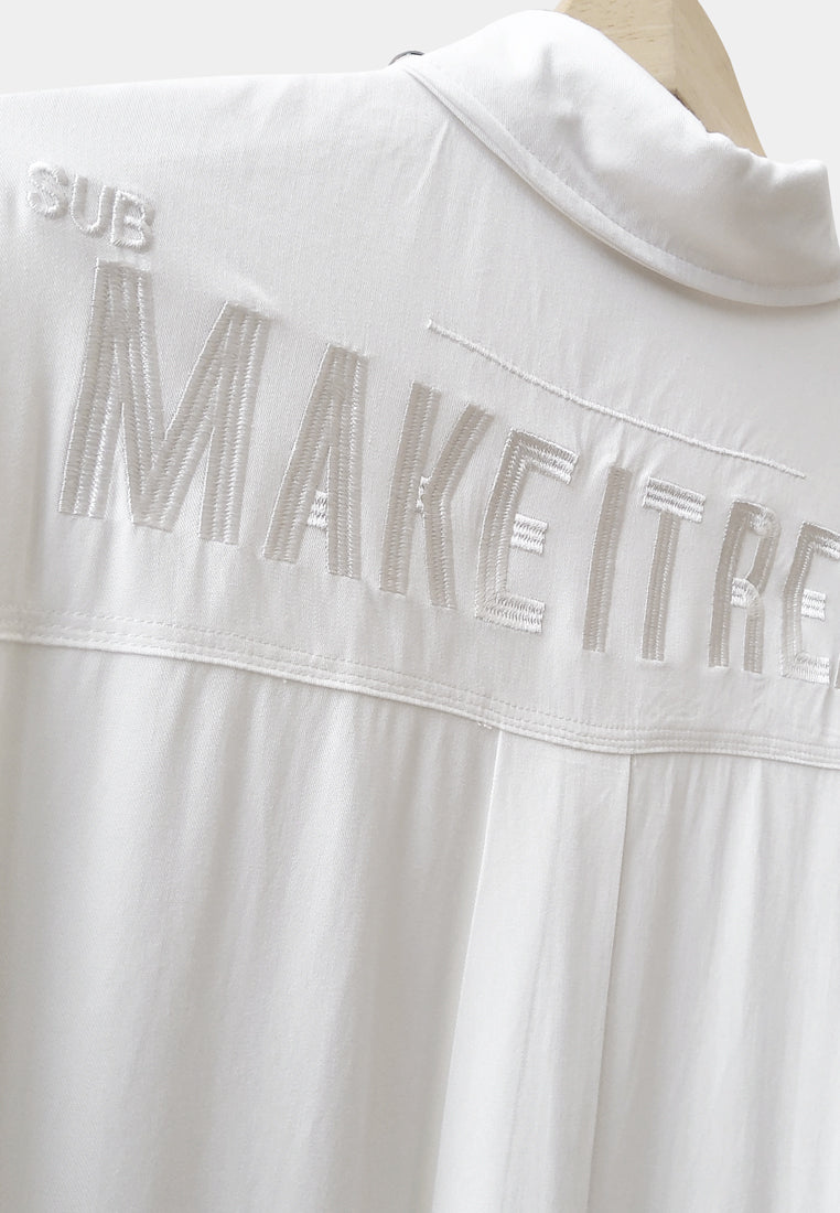 Women Long-Sleeve Fashion Shirt - White - S2W287