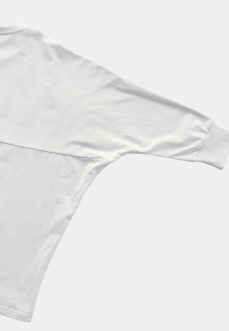 Women Long Sleeve Fashion Tee - White - M2W348