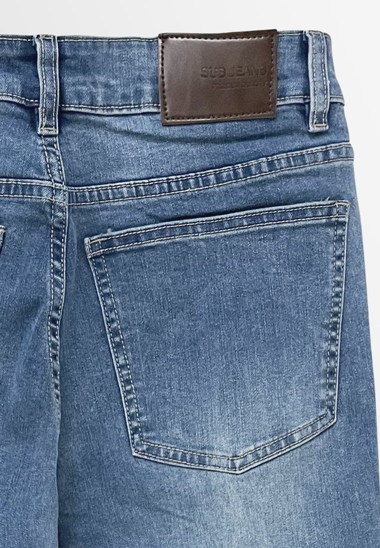 Men Slim Fit Long Jeans - Light Blue - S3M599