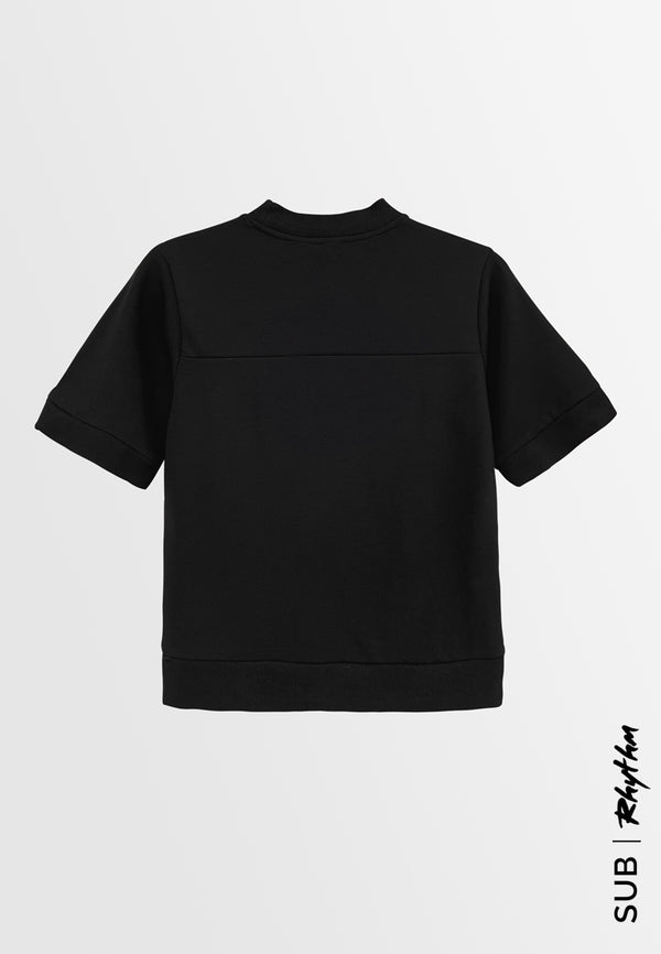 Women Short-Sleeve Sweatshirt - Black - H2W541