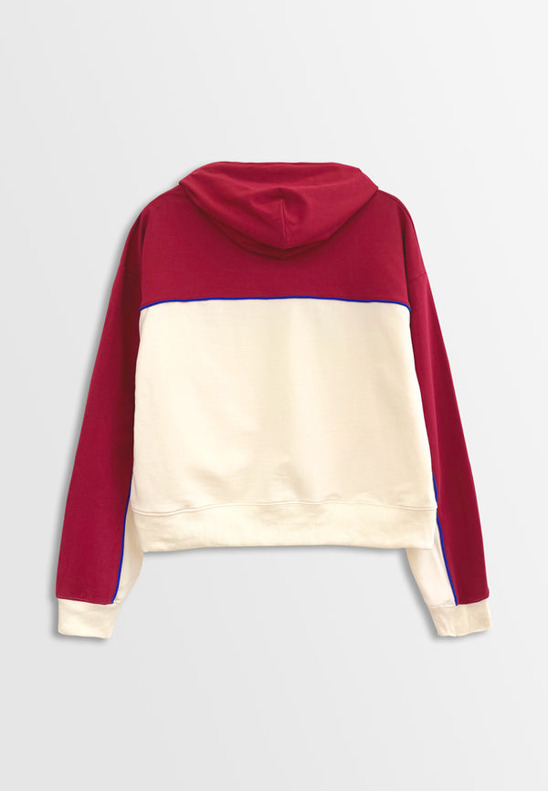 Women Long-Sleeve Sweatshirt Hoodies - Maroon - F2W394