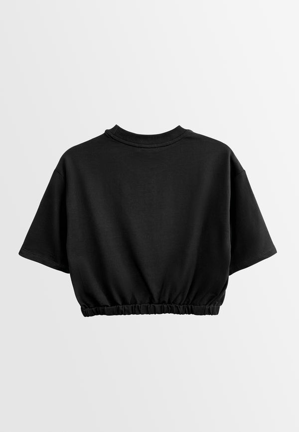 Women Short-Sleeve Sweatshirt - Black - H2W530