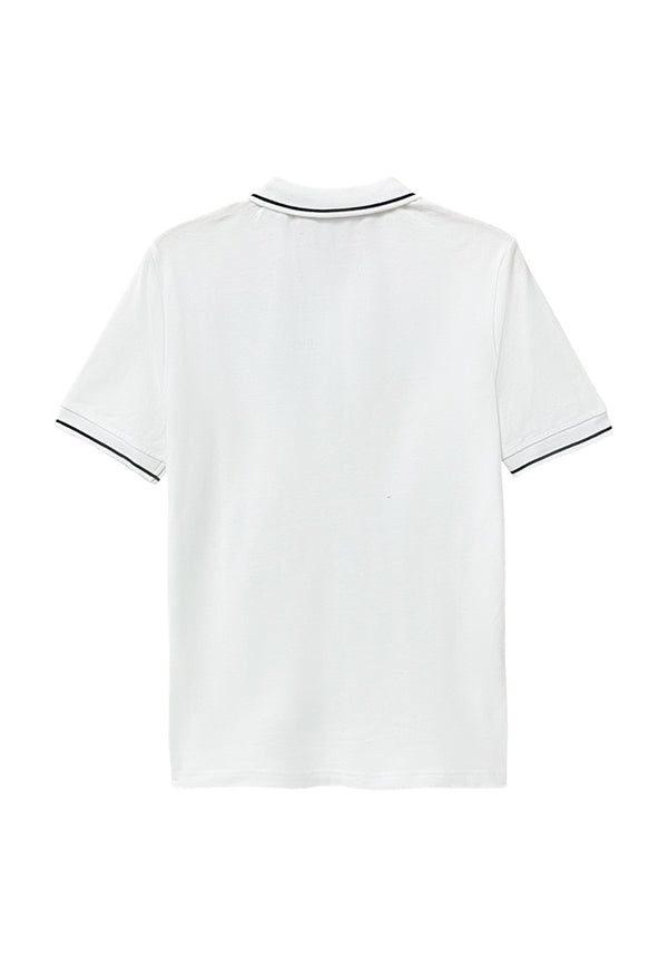 Men Short-Sleeve Polo Tee - White - S3M579