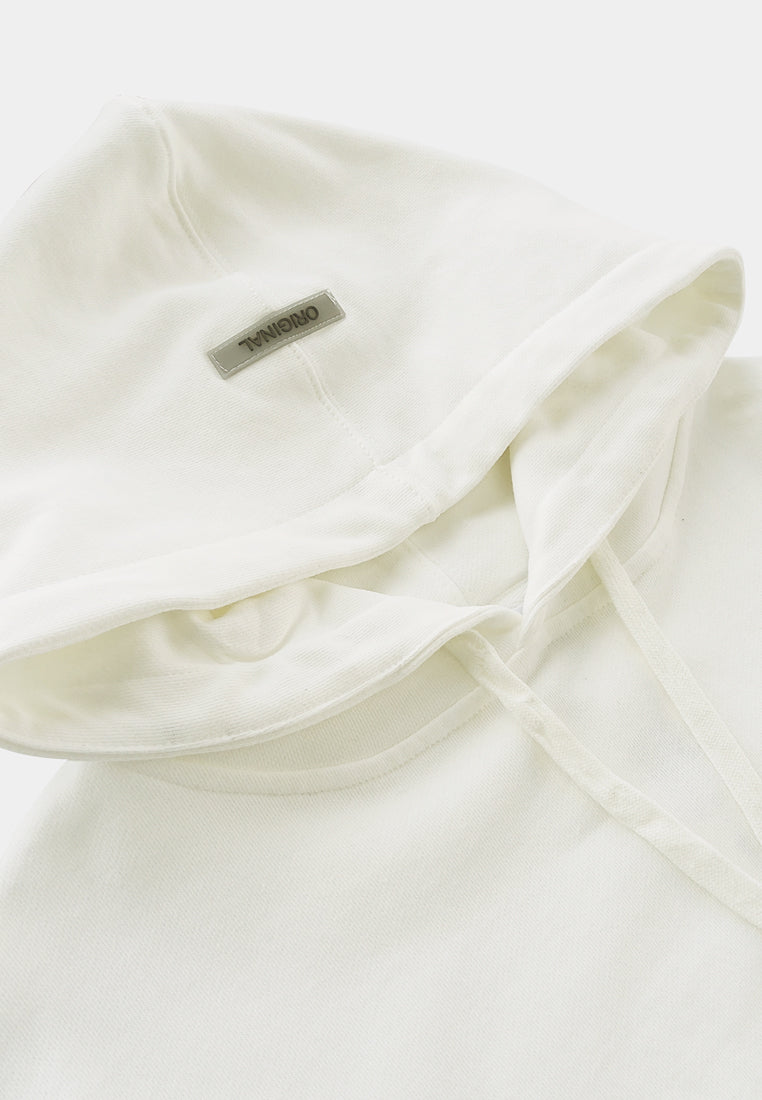 Men Long-Sleeve Oversized Sweatshirt Hoodies - White - M2M344