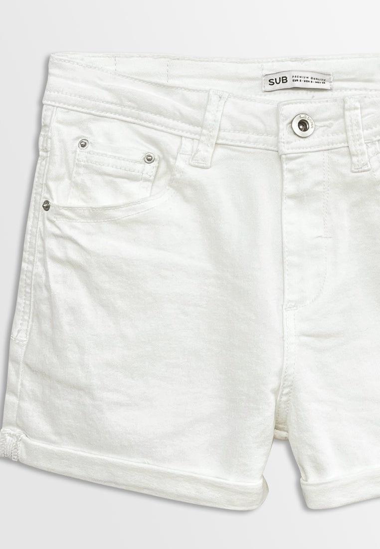 Women Short Jeans - White - F2W379