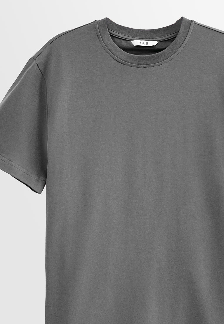 Men Short-Sleeve Basic Tee - Dark Grey - S3M585