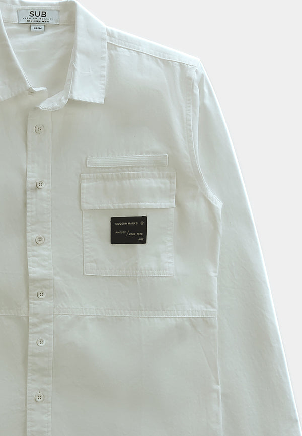 Men Long-Sleeve Shirt - White - H1M166