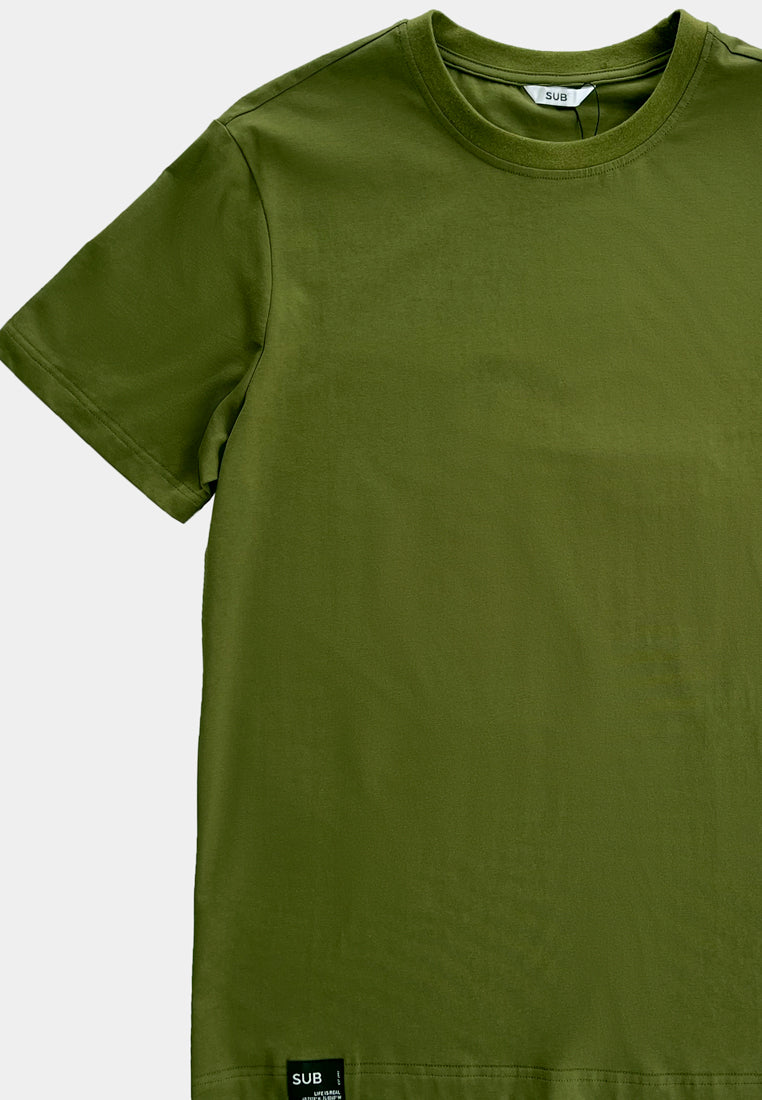 Men Short-Sleeve Basic Tee - Dark Green - F2M312