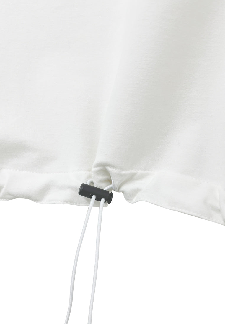 Women Turtleneck Short-Sleeve Sweatshirt - White - H2W564
