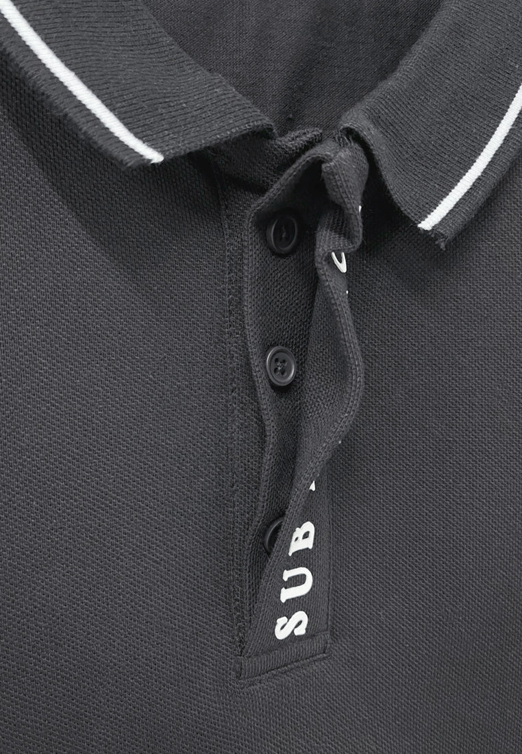 Men Short-Sleeve Polo Tee - Black - S3M578