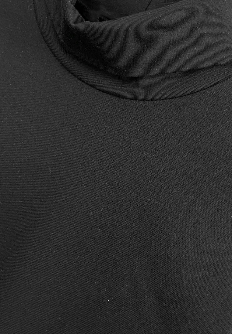 Women Long-Sleeve Turtleneck Basic Tee - Black - H2W471