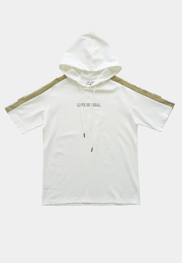 Men Short-Sleeve Sweatshirt Hoodie - White - S2M256
