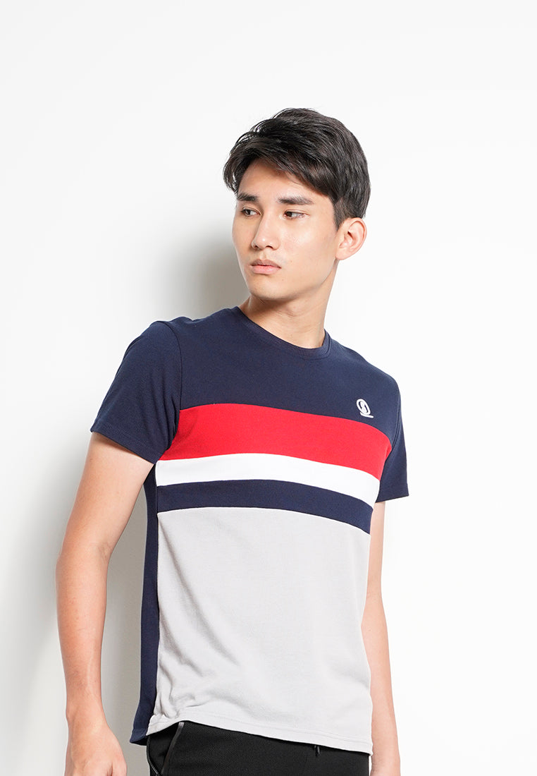 Men Color Block Short-Sleeve T-Shirt - Navy - H0M721