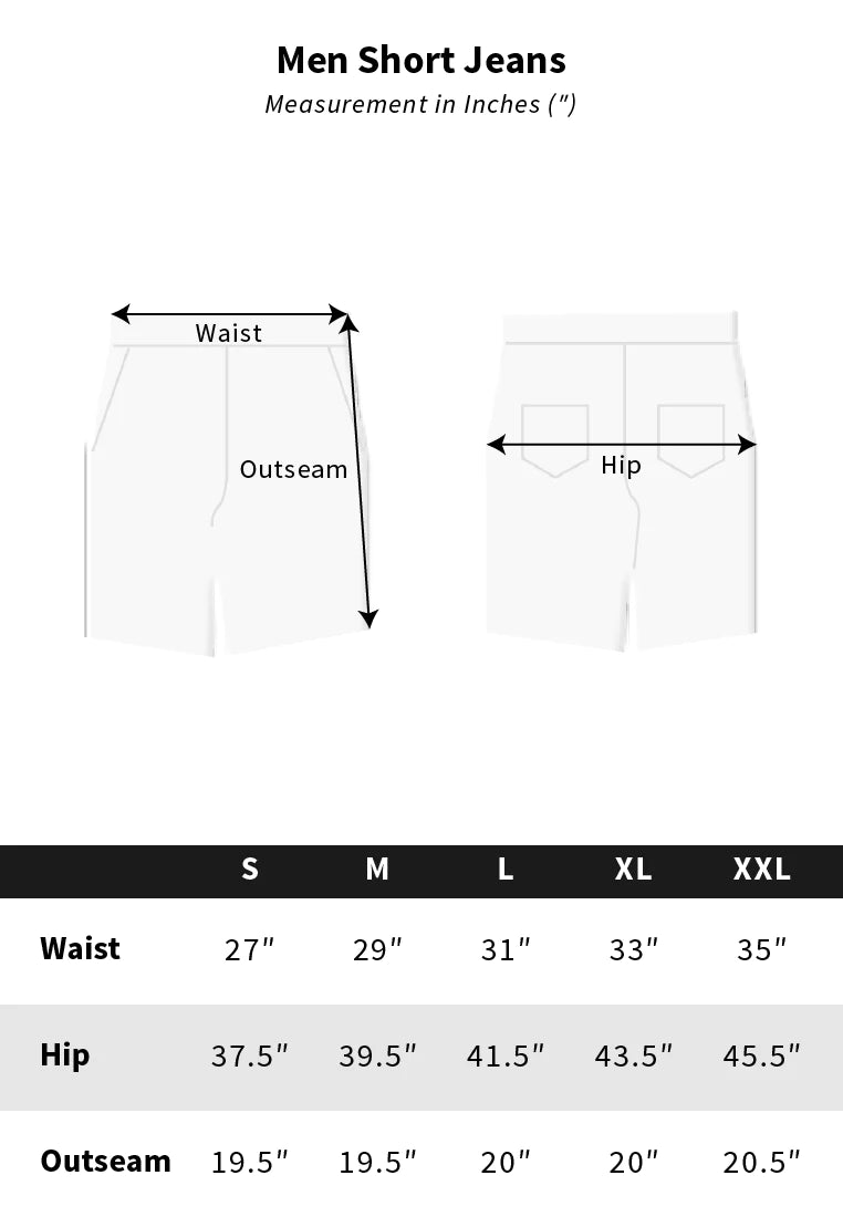 Men Short Jeans - Black - REM781