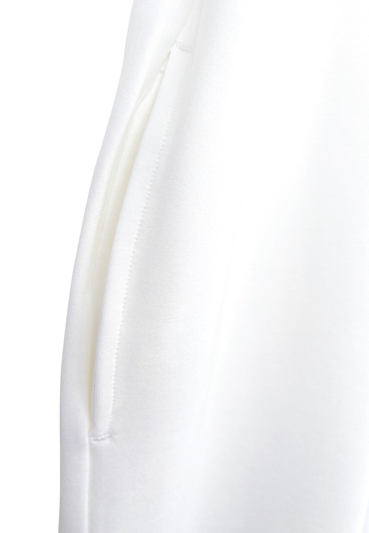 Women Cold Shoulder Dress - White - H2W484
