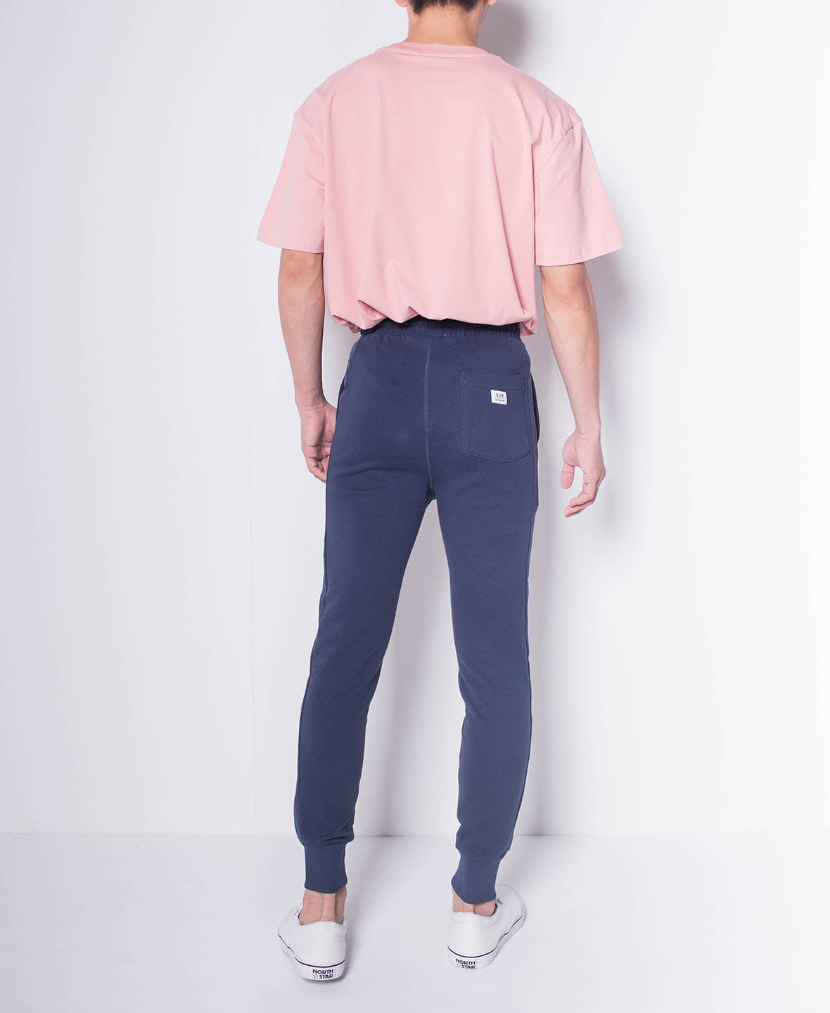 Men Knit Long Jogger With Logo Prints - Navy - H0M518