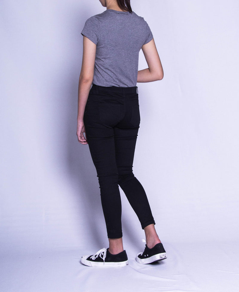 Women Long Jeans - Black - F9W035