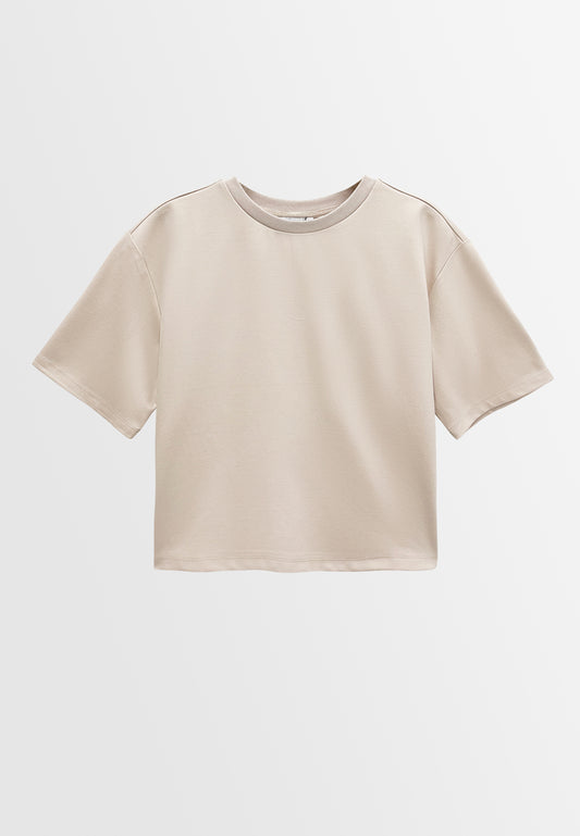 Women Short-Sleeve Fashion Tee - Light Khaki - M3W754